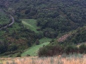 A valley as viewed 
from a mountain trail
